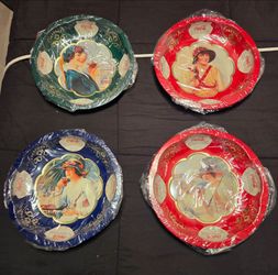 Vintage 1993 Coca-Cola Round Metal Serving Trays/Bowls