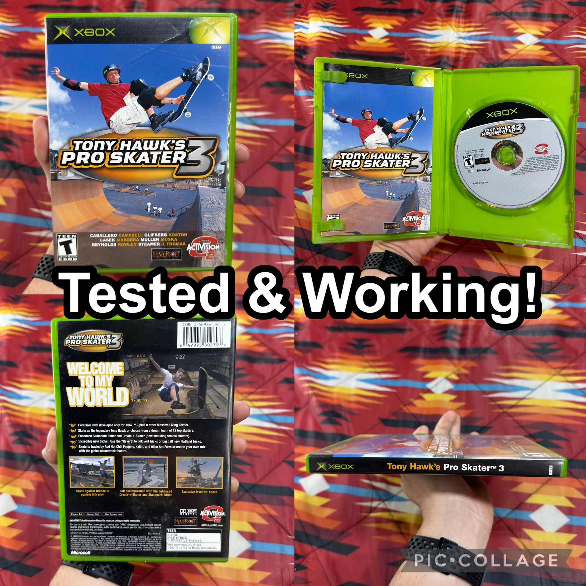 Tony Hawk's Pro Skater 3 (Microsoft Xbox, 2002) Complete CIB TESTED & WORKING!