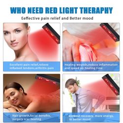 Infrared Light Therapy with Red Light 660nm and Near Infrared Light 850nm Dimming and Timer, 45watts Touch Control Dual-Core LED for Pain Relief