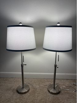 Table lamps 22" to 30" Adjustable Height Table Lamps Set of 2, gray