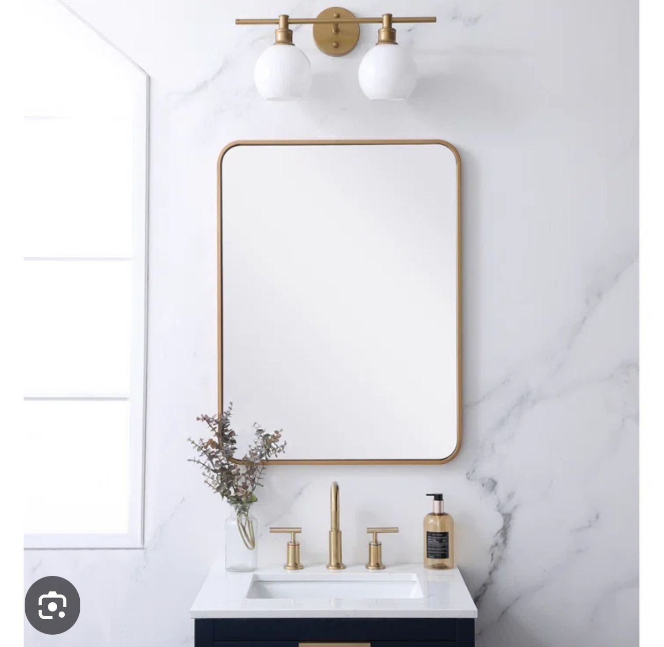 Sabine Metal Rounded Rectangle Wall Mirror 24X36