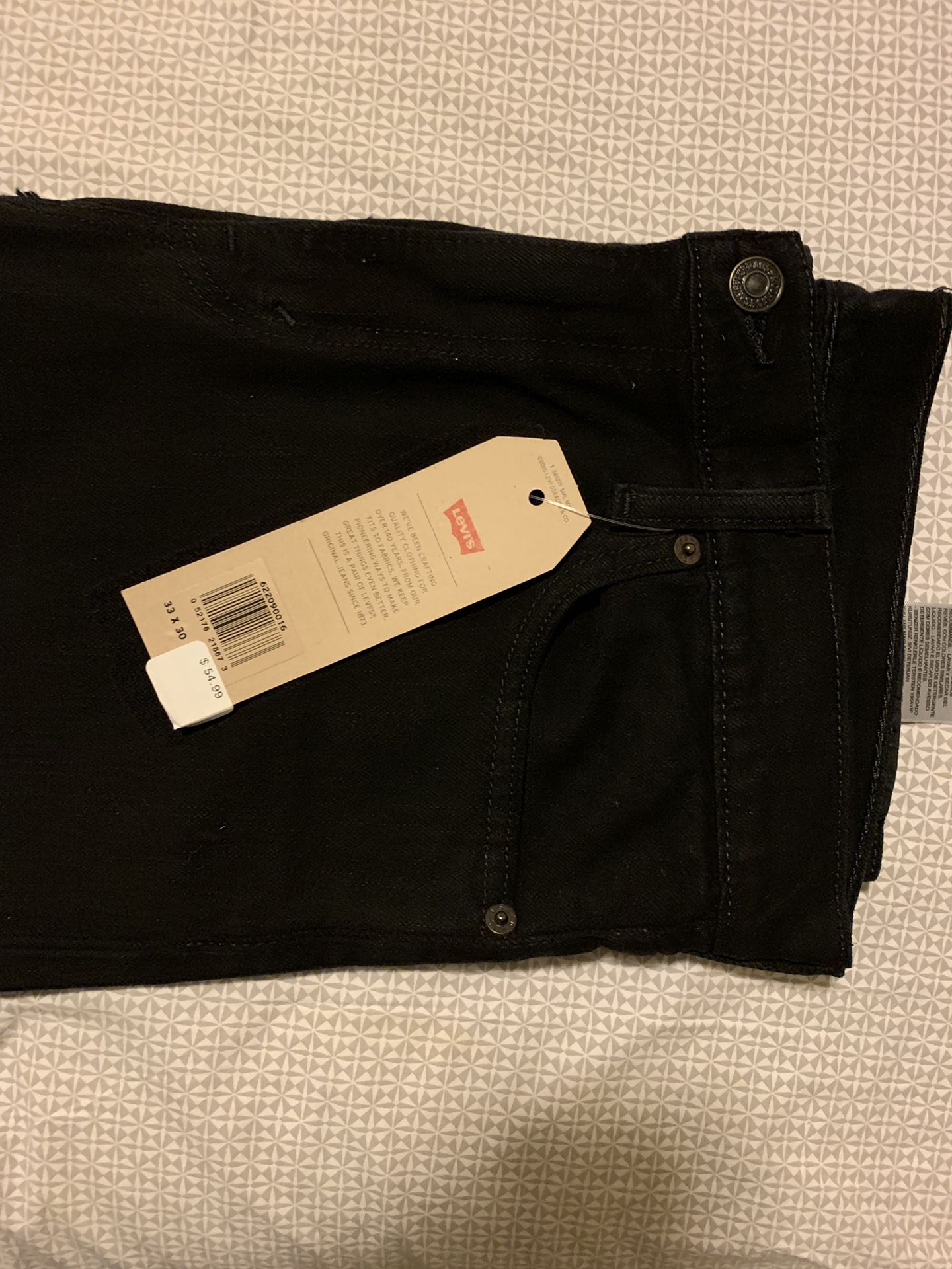 Men’s Black Jeans Levi 510 33x30 -New