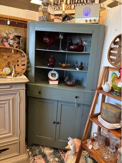 Newly refinished corner hutch cabinet