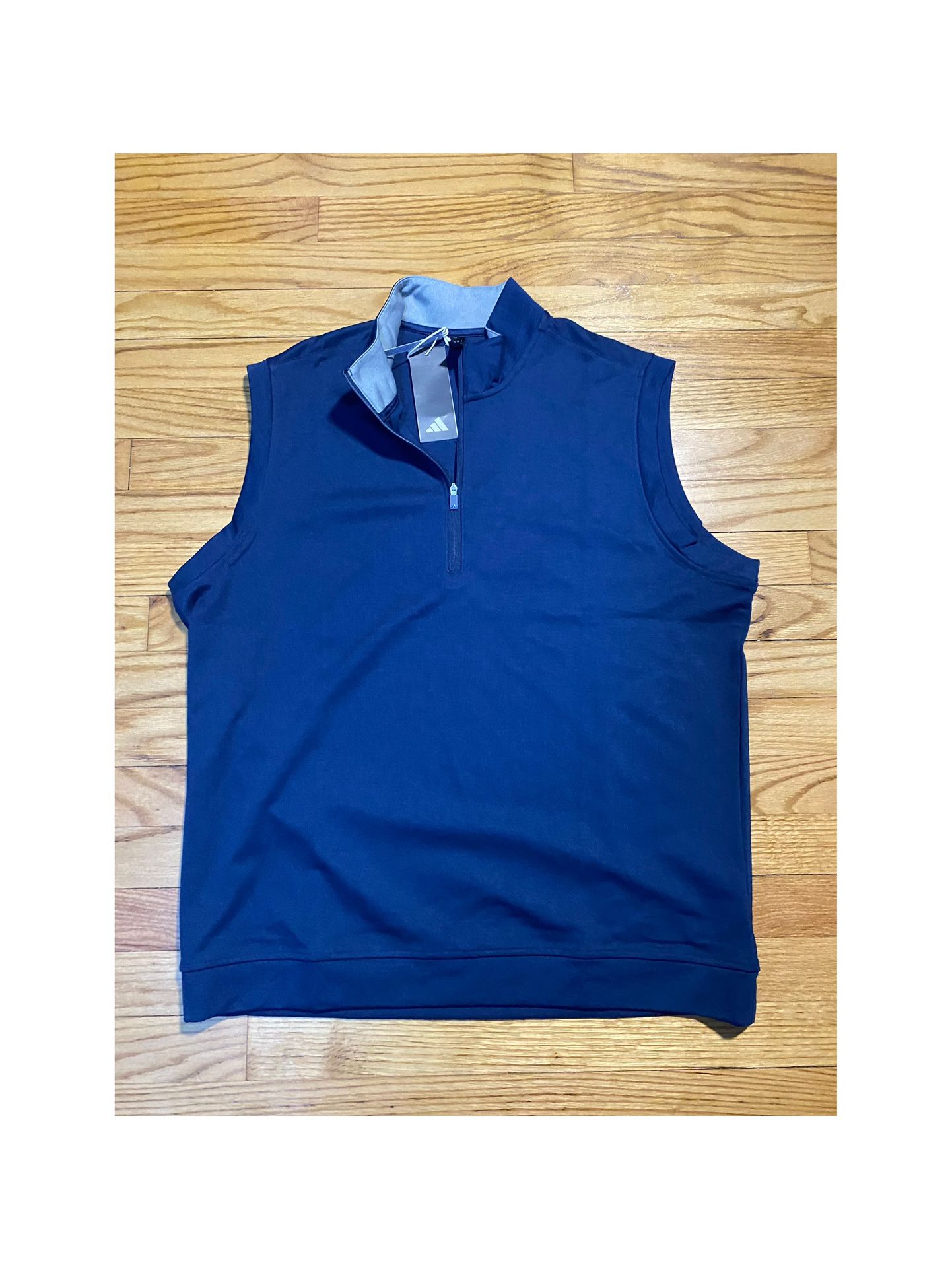 Adidas Elevated 1/4-Zip Pullover Vest Collegiate Navy Men’s sz L NEW!