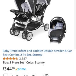 Sit And Stand Double Stroller And Car seat 
