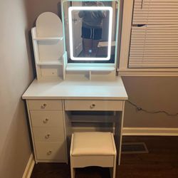 small white vanity 