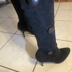 Women Black Suede Boots Size 9