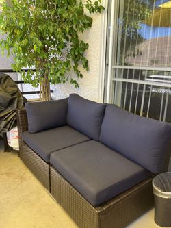 Blue Colored Patio Couch.