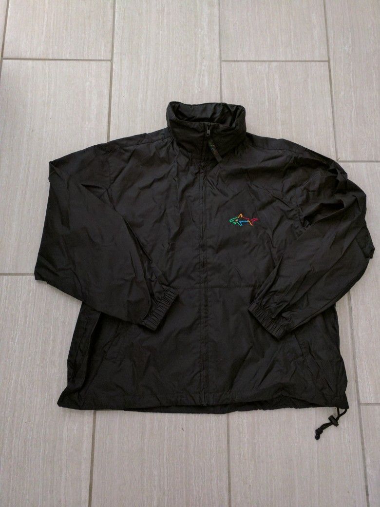 Greg Norman black windbreaker men's size Large
