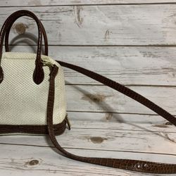 liz claiborne Tote Crossbody Bag White and Brown 