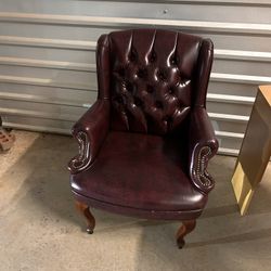 Burgundy Leather Chair 