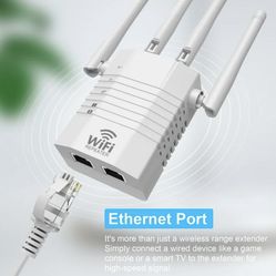 WiFi Extender 1200Mbps Signal Booster WiFi Repeater 2.4 & 5GHz (2800sq.ft) for Smart Home