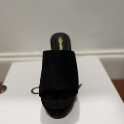 Black Suede Platform Block Heel Mules – Trendy & Comfy