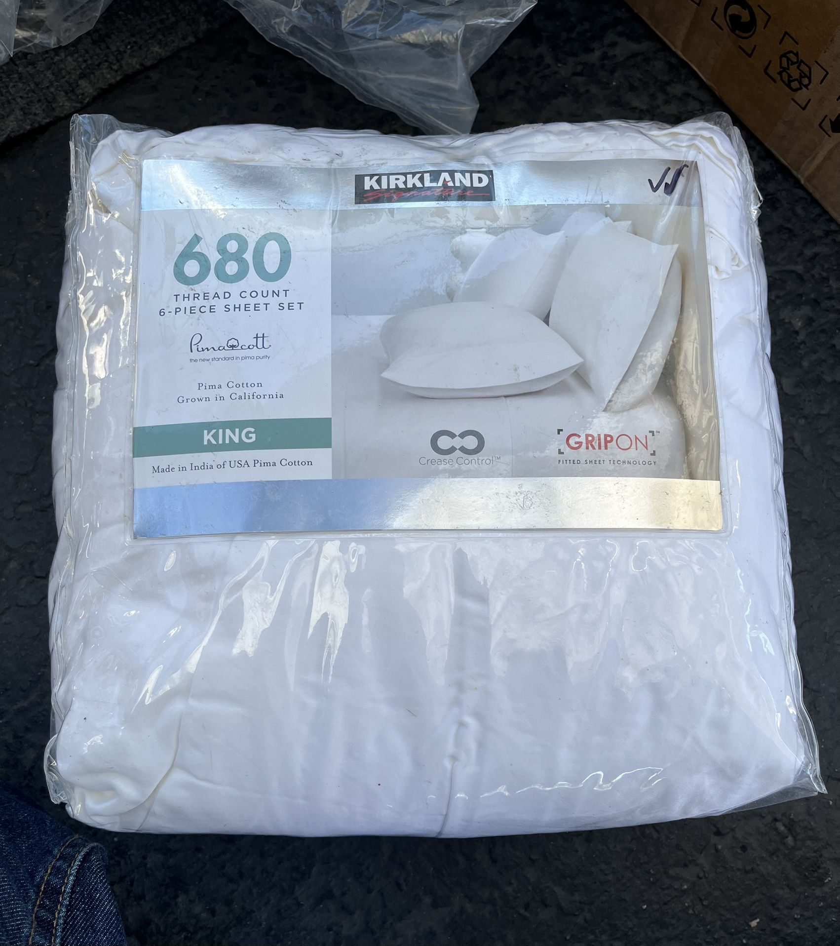 KIRKLAND 6pc sheet set king size NEW