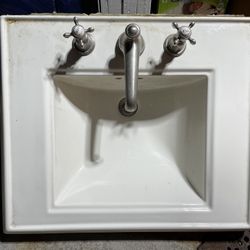 Kohler Pedestal Sink With Perrin and Rowe Faucet