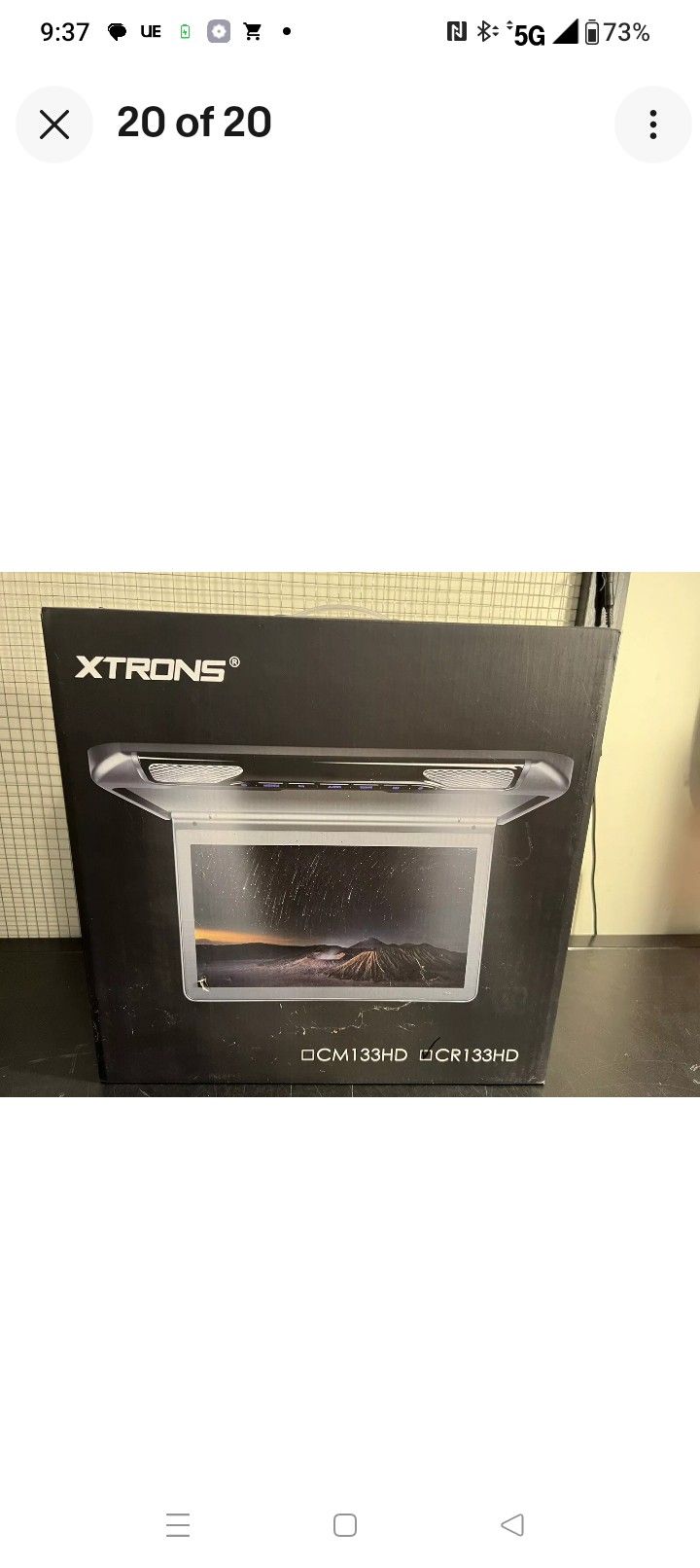 Xtrons 13.3” HD Car Roof Overhead Player Flip Down Monitor HDMI CR133HD Grey NEW