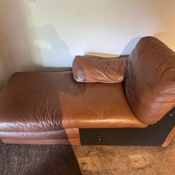 Leather Couch Sectional Pieces and Ottoman