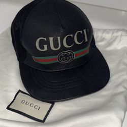 Gucci Leather/mesh Hat (NEW) Size Large 