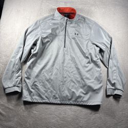 Under Armour Golf Jacket Men’s 2XL Gray Storm 2 ColdGear Quarter Zip Sweater #1A