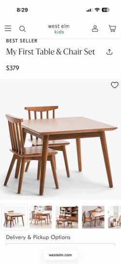 West Elm Kids Table and Two Chairs