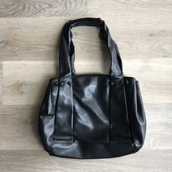 NEW United Colors Of Benetton Women Buttery Soft Black Leather Bag Handbag Purse