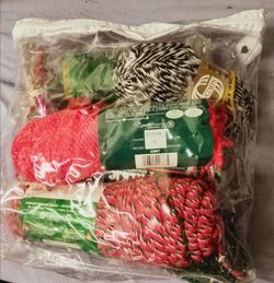 Yarn assortment in a plastic zip bag