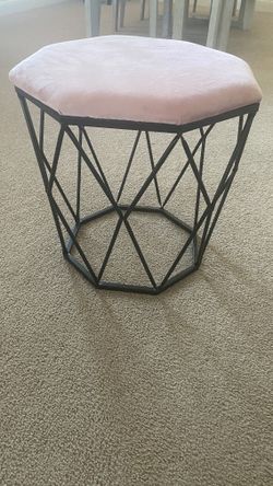 Blush Pink And Black Stool