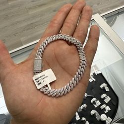 Moissanite Silver.925 Bracelet 8mm