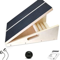 Slant Board Calf Stretcher Ankle Stretcher Calf Stretch Wedge Adjustable Incline Board Achilles Stretcher Non Slip with Spiky Massage Ball and Stretch