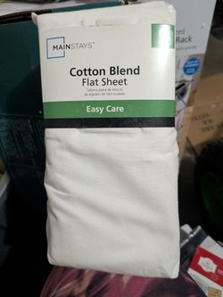 White Cotton Blend Flat Sheet