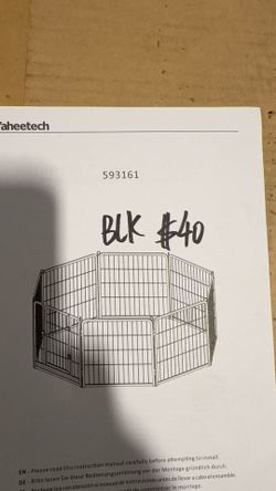 24" Height 8-Panel Metal Dog Playpen Foldable Pet Fence