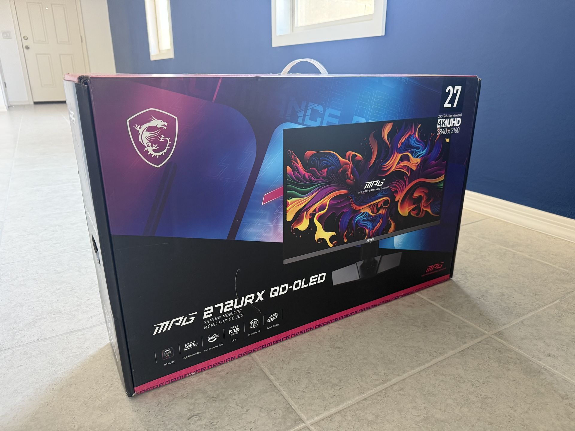 MSI MPG 272URX QD-OLED 27” 4K 240HZ Monitor