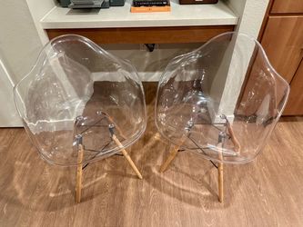 Set (2) Modern Acrylic Arm Chairs