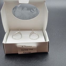 Silver Darling Oval Earrings