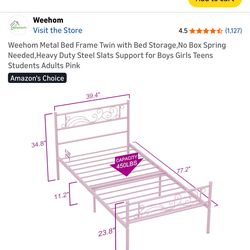 Used twin pink bed frame