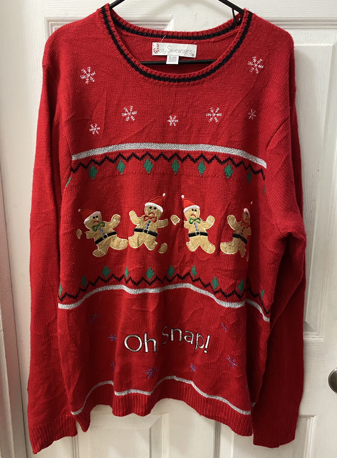 Womens Christmas Sweater Oh Snap