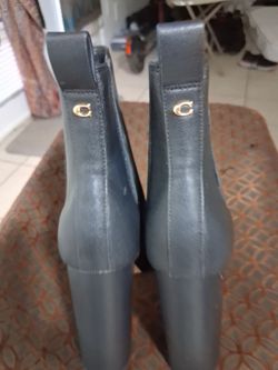 Black Coach Ivette Leather Chelsea Boots