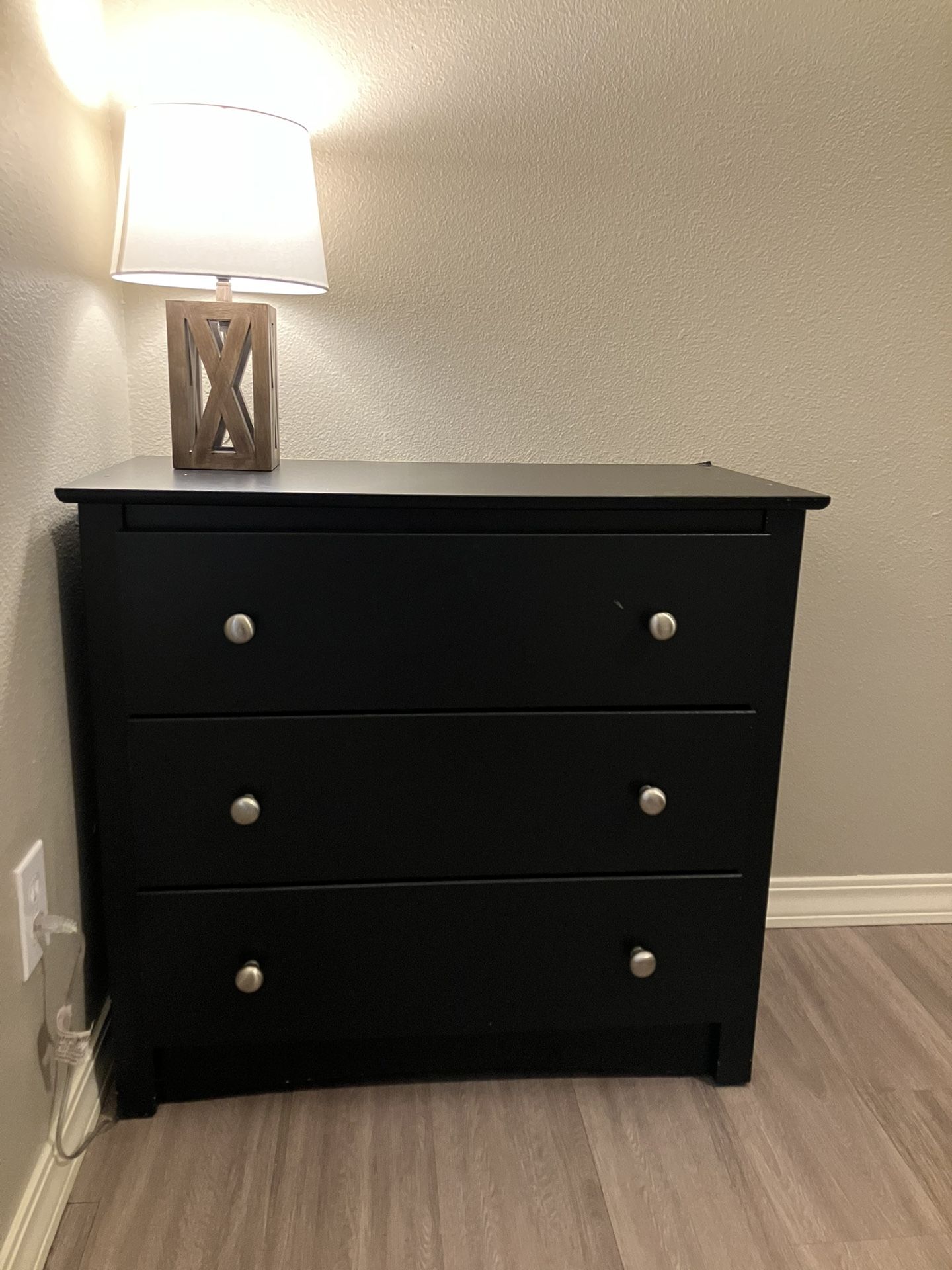 Small Black Dresser With Silver Knobs
