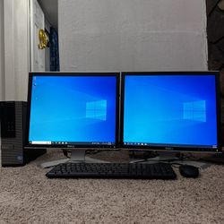 i3 Dell OPTIPLEX 3020 Desktop Computer System With Dual Monitors 