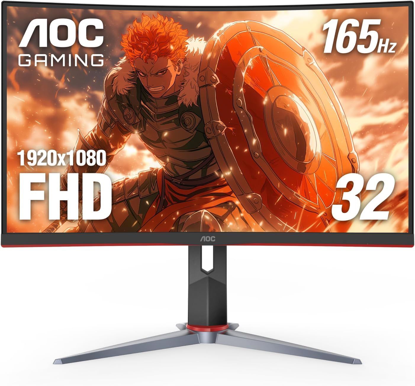 AOC C32G2 32" Curved Frameless Gaming Monitor FHD, 1ms, 165Hz, FreeSyn