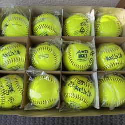 Softball 7 Dozen New In Box Have 2 Baden Brand And 5 AD Starr Tattoo Softballs 