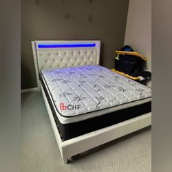LED Queen Size Bed Frame  // Mattress Sold Separately 