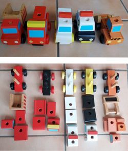 5-pc Melissa & Doug Wooden Stacking Vehicles Age 3+