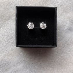 VVS1 Moissanite Earrings 1ct/6.5mm