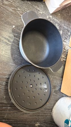 Martha Stewart 7Qt. Enamel Cast Iron Dutch Oven Off White Farmhouse Shabby Chic