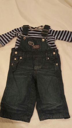 3-6 month denim jumper and shirt