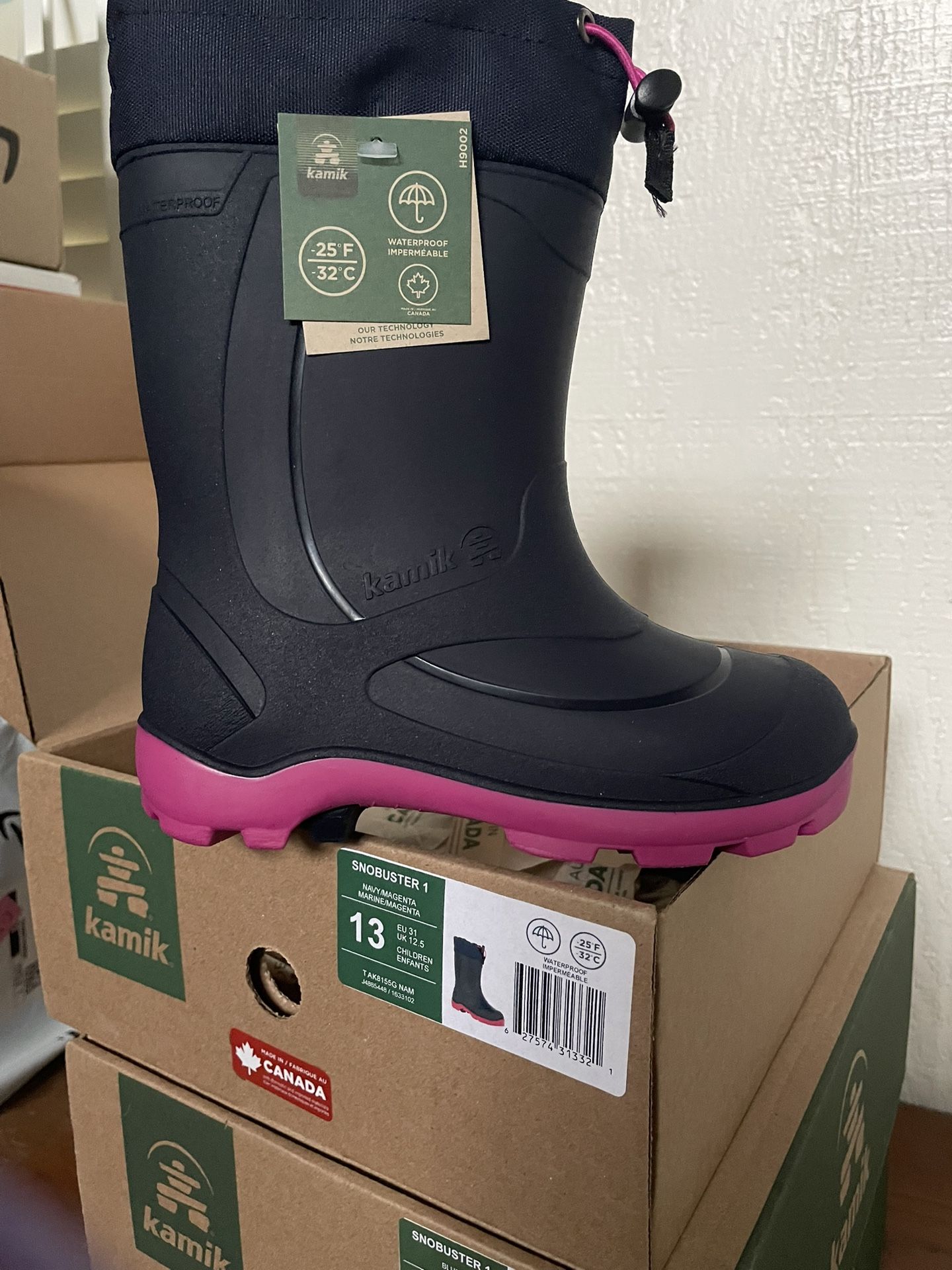 Kamik Footwear Kids Snobuster1 Insulated Snow Boot Size 13