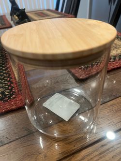 Clear Jar with Wooden Lid
