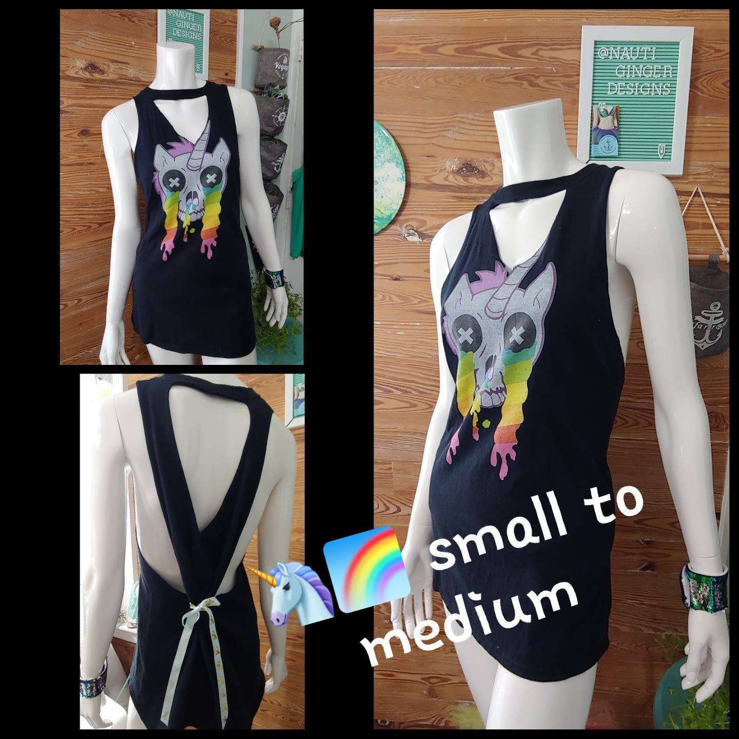 Unicorn skull custom cutoff mini dress