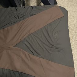 Dickies flex brown pants, slim taper.